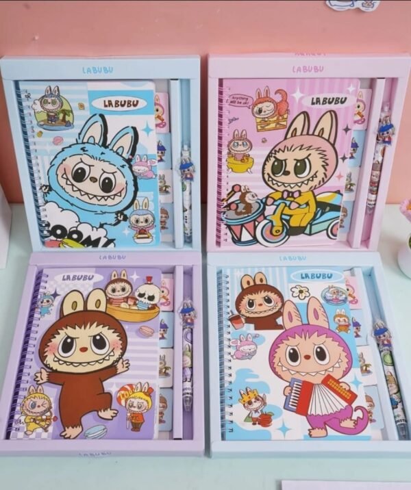 Set de cuaderno con lapicera de labubu
