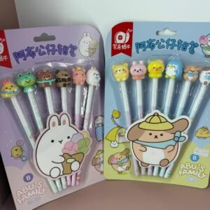 Set de 6 lapices negros con animalitos