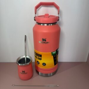 Botella térmica de 2L + mate térmico con bombilla y limpia bombilla