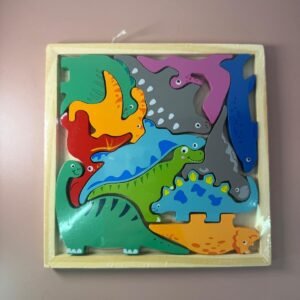 Set Juegos de Encastre, de Madera Didáctico Infantil, de Dinosaurios