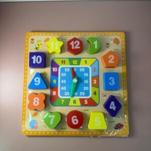 Set Juegos de Encastre, de Madera Didáctico Infantil, reloj y los números