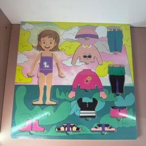 Set Juegos de Encastre, de Madera Didáctico Infantil, de Vestimenta de mujer
