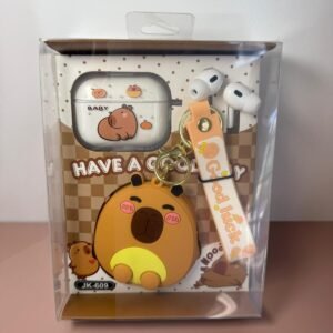 Auricular inalámbrico de capybara con estuche - marrón claro