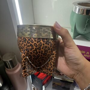 Mate imperial de Cuero Print con virola de Alpaca