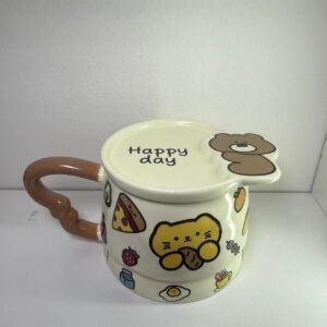 Taza con tapa apoya saquito de té