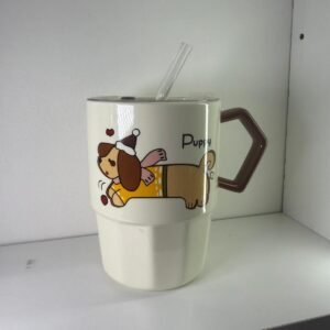 Vaso con sorbete de vidrio