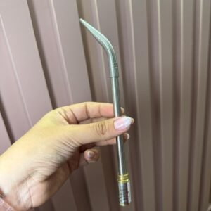 Bombilla pico de loro cilíndrica plateada