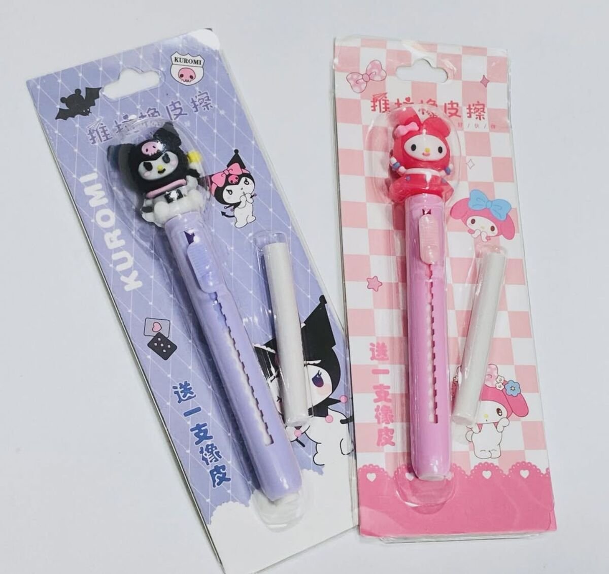 Goma de borrar retráctil de My Melody y Kuromi