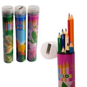 Tubo de lápices con sacapuntas