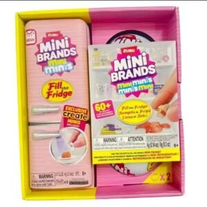 Heladera + 2 pelotas sorpresas de mini brands ROSA