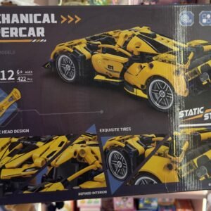 Avión de microbloques tipo lego para armar con luz y tracción