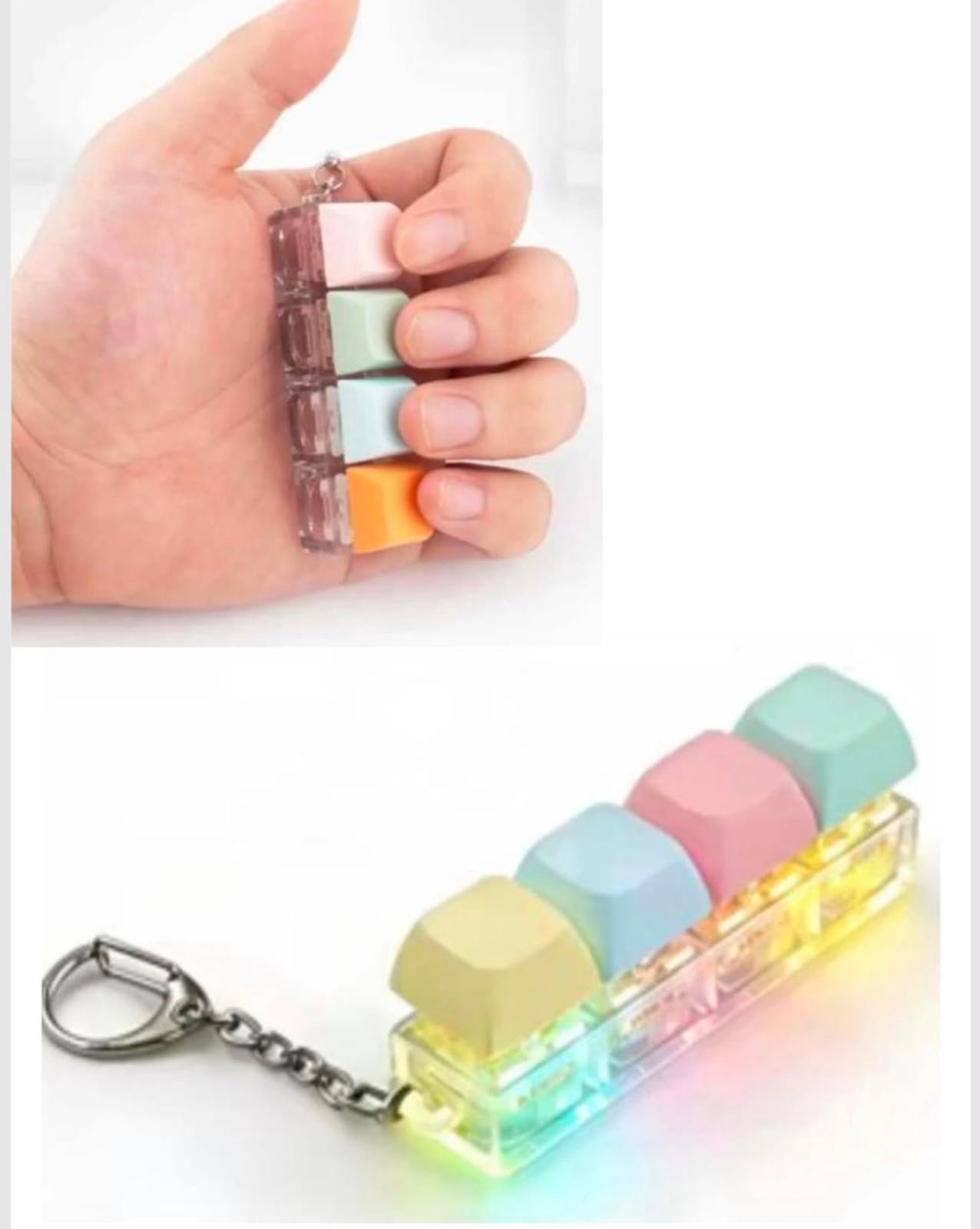 Llaveros Antiestrés Con 4 Teclas Mecánicas Con Luz