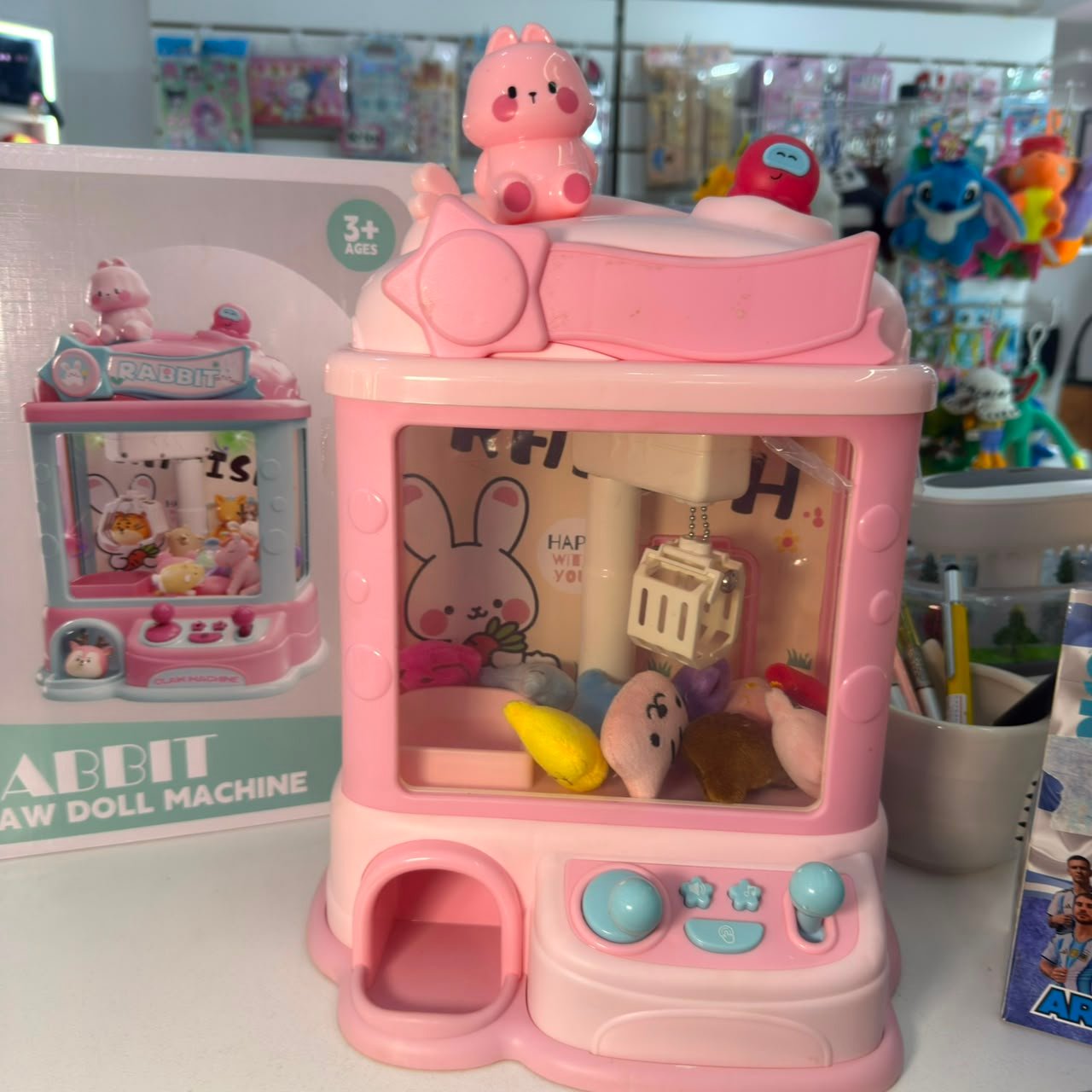 Maquina de sacar peluche de juguete rosa - Imagen 2