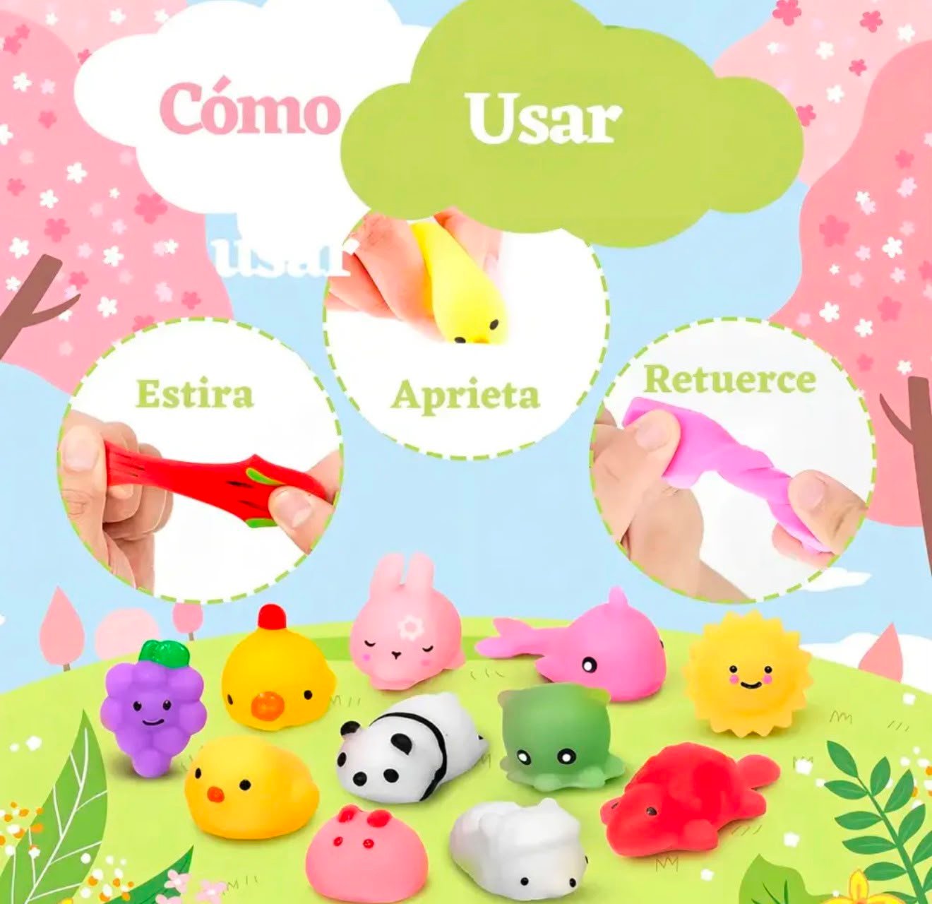 Set x 5 Mini huellitas y animalitos squishy surtidos - Imagen 5