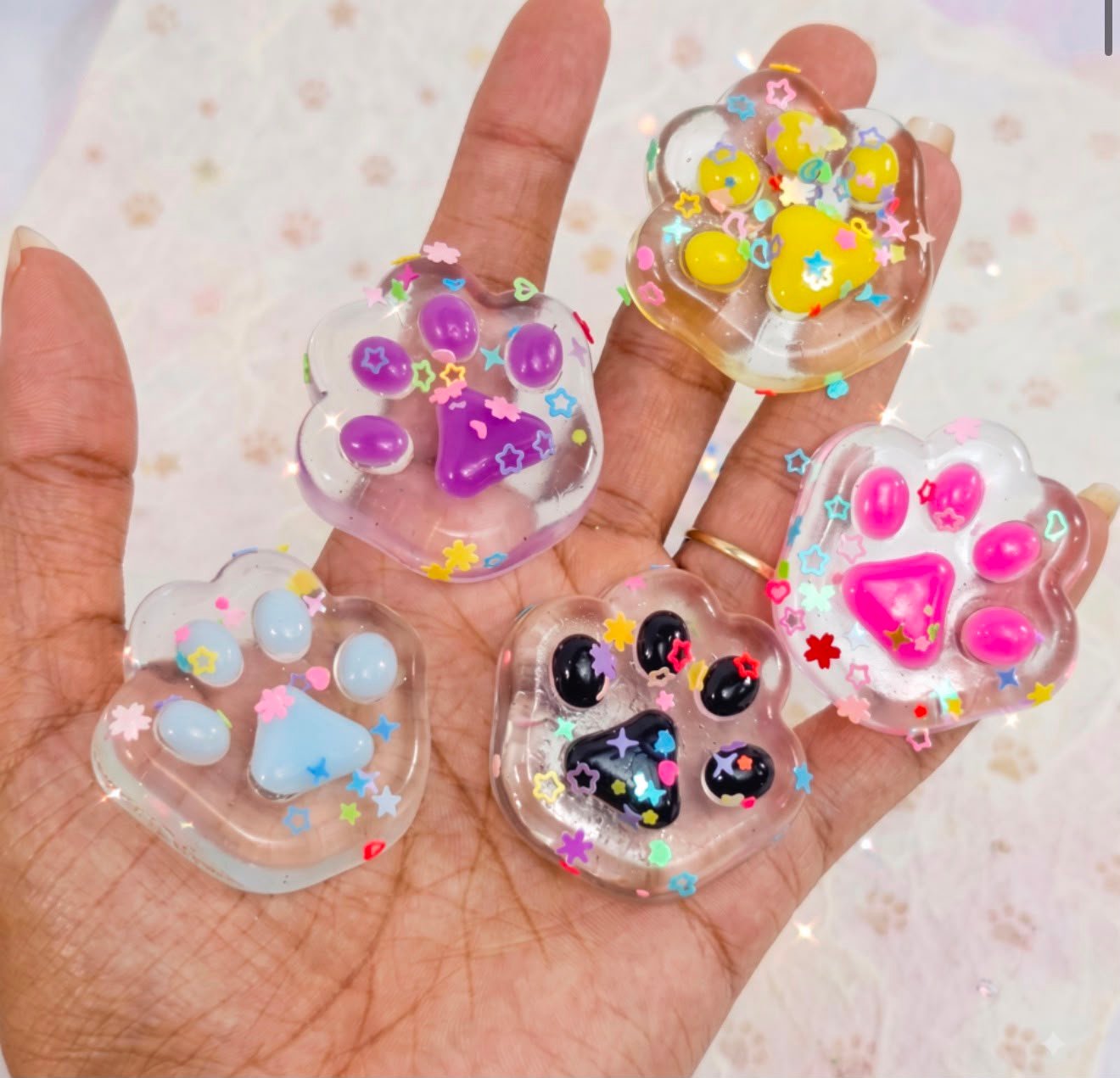 Set x 5 Mini huellitas y animalitos squishy surtidos