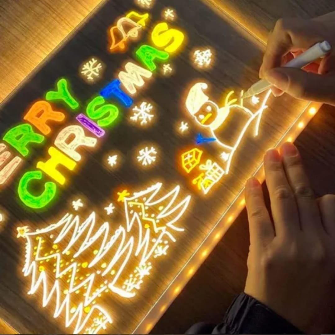 Pizarra acrílica 20 x 30 cm con luz led