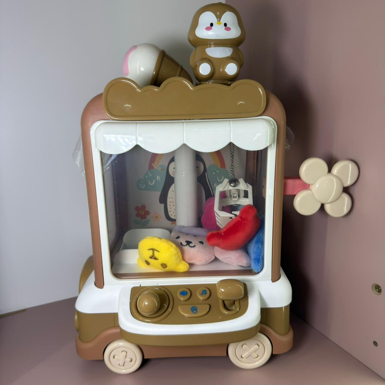 Maquina de sacar peluche de juguete, marrón pingüino - Imagen 2