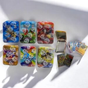 Carta de Pokémon en lata + 2 sobres