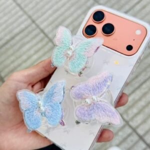 Popsocket mariposa bordado con perla / accesorio para celular